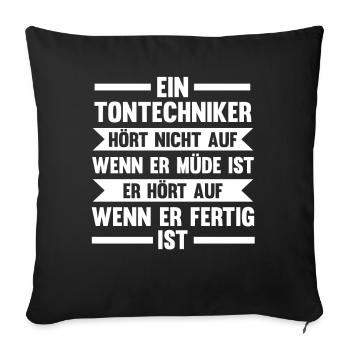 Toningenieur Tontechnik Tontechniker - Sofakissenbezug 45 x 45 cm - Schwarz - Vorne