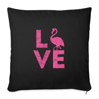 Flamant - Housse de coussin décorative 45 x 45 cm - noir - Devant