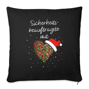 Sicherheitsbeauftragte mit Herz Kollegin Nikolaus - Sofakissenbezug 45 x 45 cm - Schwarz - Vorne