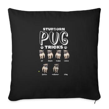 Mops - Sofakissenbezug 45 x 45 cm - Schwarz - Vorne