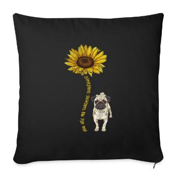 Pug - Sofa pillowcase 17,3'' x 17,3'' (45 x 45 cm) - black - Front