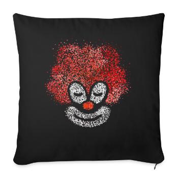 Clown Kostümersatz Karneval Fasching Rosenmontag - Sofakissenbezug 45 x 45 cm - Schwarz - Vorne