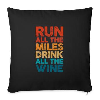 Run - Sofa pillowcase 17,3'' x 17,3'' (45 x 45 cm) - black - Front