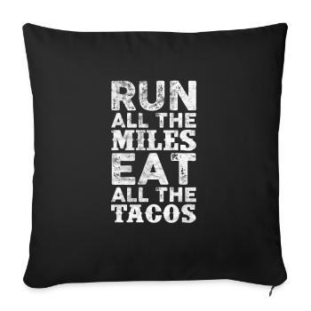 Running Runner Jogging Jogging Runner Gift - Sofa pillowcase 17,3'' x 17,3'' (45 x 45 cm) - black - Front
