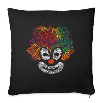Ensemble de costumes de carnaval de clown Kölle Alaaf - Housse de coussin décorative 45 x 45 cm - noir - Devant