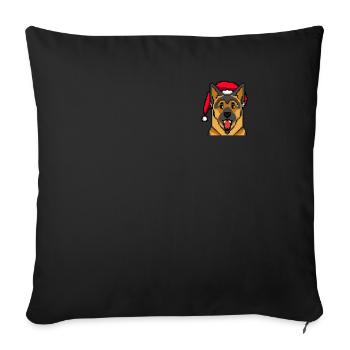 Berger allemand pixelisé Noël - Housse de coussin décorative 45 x 45 cm - noir - Devant