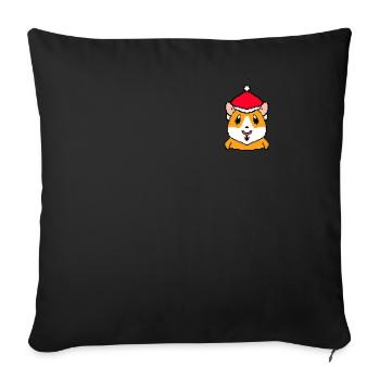 Hamster pixelisé Noël - Drôle - Housse de coussin décorative 45 x 45 cm - noir - Devant