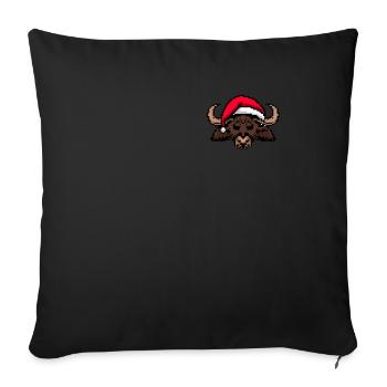 Buffalo pixelated Christmas - Funny buffalo - Sofa pillowcase 17,3'' x 17,3'' (45 x 45 cm) - black - Front