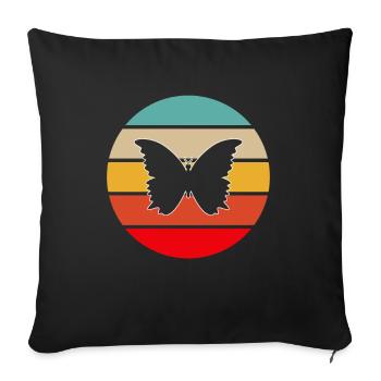 Papillon Rétro - Housse de coussin décorative 45 x 45 cm - noir - Devant