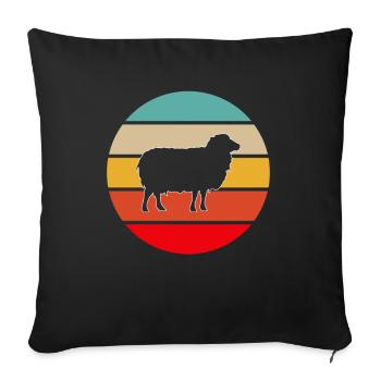 Sheep Retro - Sofa pillowcase 17,3'' x 17,3'' (45 x 45 cm) - black - Front