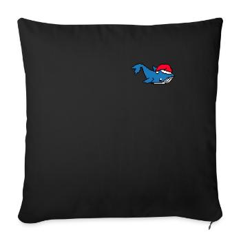 Blauwal Pixelated Weihnachten- Lustige Blauwal - Sofakissenbezug 45 x 45 cm - Schwarz - Vorne