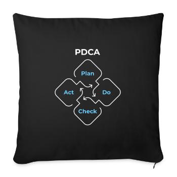 PDCA Planifier, Vérifier, Agir - Housse de coussin décorative 45 x 45 cm - noir - Devant