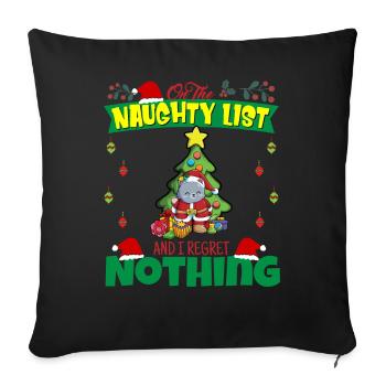 On The Naughty List And I Regret Nothing Santa - Sofa pillowcase 17,3'' x 17,3'' (45 x 45 cm) - black - Front
