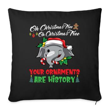 Oh Christmas Tree Your Ornaments Are History - Sofa pillowcase 17,3'' x 17,3'' (45 x 45 cm) - black - Front