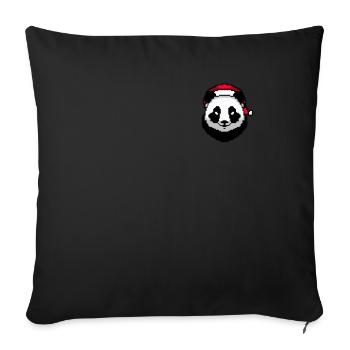 Panda Pixelated Christmas - Funny - Sofa pillowcase 17,3'' x 17,3'' (45 x 45 cm) - black - Front