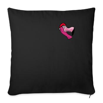 Flamingo Pixelated Christmas - Funny Flamingo - Sofa pillowcase 17,3'' x 17,3'' (45 x 45 cm) - black - Front