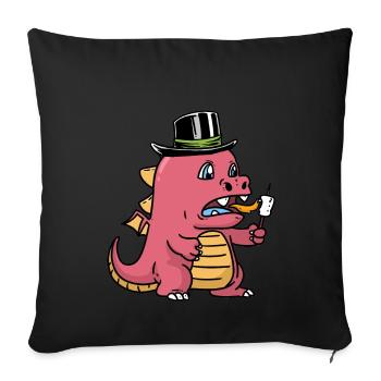Baby Dragon Dragon Dino Dinosaur Children Child - Sofa pillowcase 17,3'' x 17,3'' (45 x 45 cm) - black - Front