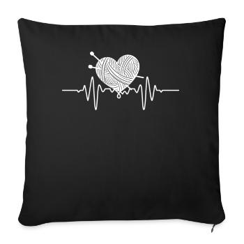 Tricot Tricot Crochet Tricoteur - Housse de coussin décorative 45 x 45 cm - noir - Devant