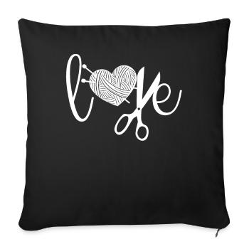 Tricot Tricot Crochet Tricoteur - Housse de coussin décorative 45 x 45 cm - noir - Devant