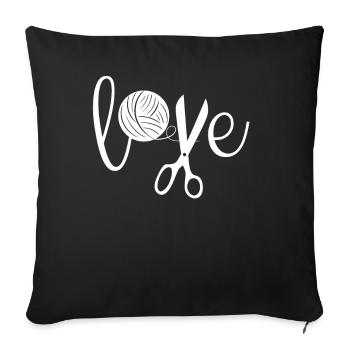 Tricot Tricot Crochet Tricoteur - Housse de coussin décorative 45 x 45 cm - noir - Devant