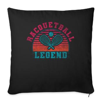 Cool Retro Crossing Rackets Racquetball Legend - Sofa pillowcase 17,3'' x 17,3'' (45 x 45 cm) - black - Front