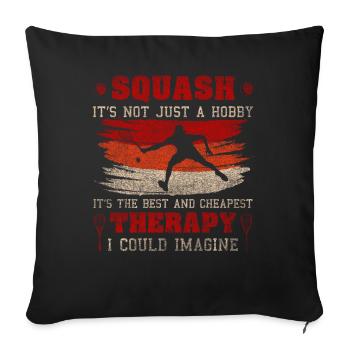 Worlds Okayest Squash Player Retro Squash - Sofa pillowcase 17,3'' x 17,3'' (45 x 45 cm) - black - Front