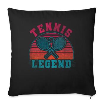 Cool Retro Crossing Rackets Tennis Legend - Sofa pillowcase 17,3'' x 17,3'' (45 x 45 cm) - black - Front