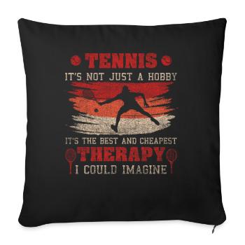 Worlds Okayest Tennis Player Retro Tennis - Sofa pillowcase 17,3'' x 17,3'' (45 x 45 cm) - black - Front
