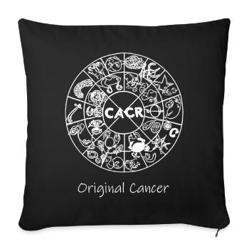 Zodiac sign Cancer 003 white - Sofa pillowcase 17,3'' x 17,3'' (45 x 45 cm) - black - Front
