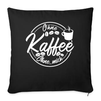 Kaffee Barista Kaffemaschine - Sofakissenbezug 45 x 45 cm - Schwarz - Vorne