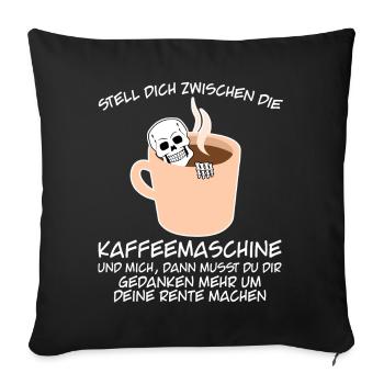 Kaffee Kaffemaschine Büro Arbeit - Sofakissenbezug 45 x 45 cm - Schwarz - Vorne