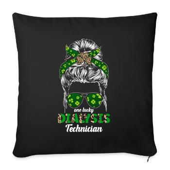 Dialysis Technician One Lucky Dialysis Nephrology - Sofa pillowcase 17,3'' x 17,3'' (45 x 45 cm) - black - Front