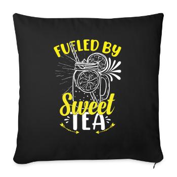 Alimenté par le thé sucré - Housse de coussin décorative 45 x 45 cm - noir - Devant