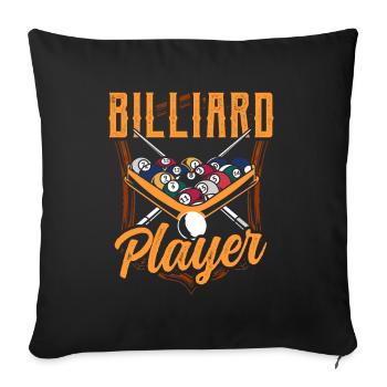 Billiard Player Billiard Lovers Pool - Sofa pillowcase 17,3'' x 17,3'' (45 x 45 cm) - black - Front