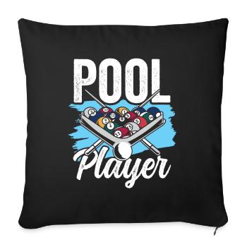 Joueur de billard Amateurs de billard - Housse de coussin décorative 45 x 45 cm - noir - Devant