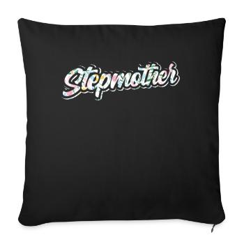 Stepmother Foster Mother Foster Mother Stepmother - Sofa pillowcase 17,3'' x 17,3'' (45 x 45 cm) - black - Front