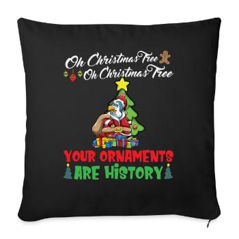Oh Christmas Tree Your Ornaments Are History - Sofa pillowcase 17,3'' x 17,3'' (45 x 45 cm) - black - Front