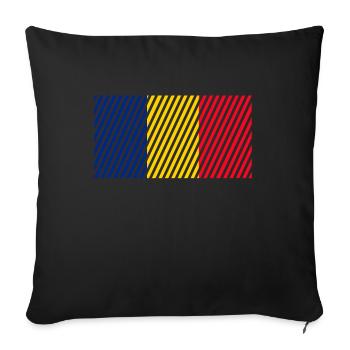 Romania flag - Sofa pillowcase 17,3'' x 17,3'' (45 x 45 cm) - black - Front