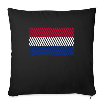 Netherlands flag - Sofa pillowcase 17,3'' x 17,3'' (45 x 45 cm) - black - Front