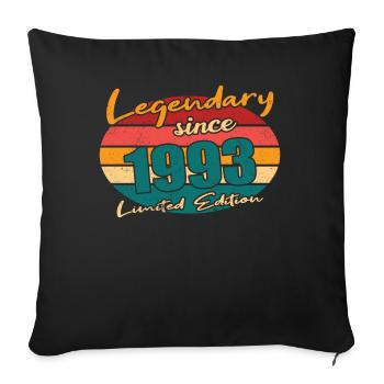 30e anniversaire né en 1993 Légendaire depuis 1993 - Housse de coussin décorative 45 x 45 cm - noir - Devant