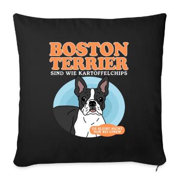 Boston Terrier Dog Dog Owner Gift - Sofa pillowcase 17,3'' x 17,3'' (45 x 45 cm) - black - Front