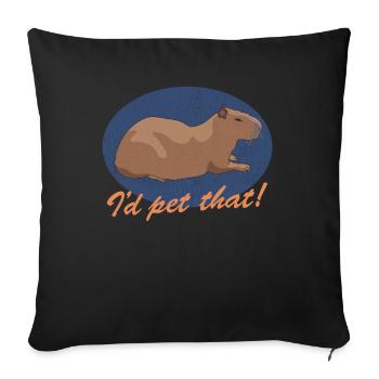 Capybara Capybaras Gift - Sofa pillowcase 17,3'' x 17,3'' (45 x 45 cm) - black - Front