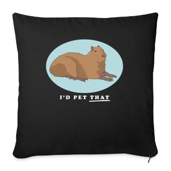Capybara capybara | Capybaras Gift - Sofa pillowcase 17,3'' x 17,3'' (45 x 45 cm) - black - Front