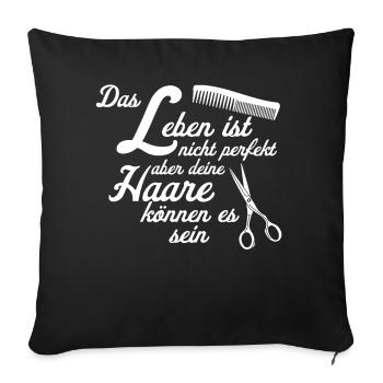 Hairdresser Hairdresser - Sofa pillowcase 17,3'' x 17,3'' (45 x 45 cm) - black - Front