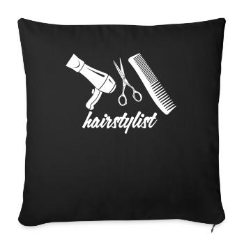 Hairdresser Hairdresser - Sofa pillowcase 17,3'' x 17,3'' (45 x 45 cm) - black - Front