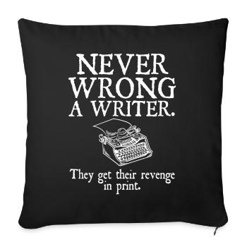 Auteur de livres drôles | Ne jamais se tromper un écrivain - Housse de coussin décorative 45 x 45 cm - noir - Devant