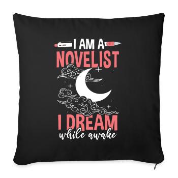 Je suis romancier - Housse de coussin décorative 45 x 45 cm - noir - Devant