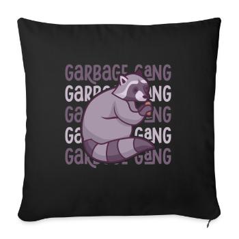 Garbage gait! Raccoon Garbage Panda - Sofa pillowcase 17,3'' x 17,3'' (45 x 45 cm) - black - Front