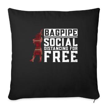 Cornemuse - Distanciation sociale gratuite - Cornemuse - Housse de coussin décorative 45 x 45 cm - noir - Devant