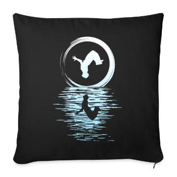 Parkour, Freerunning, Street Workout, Acrobatic - Sofa pillowcase 17,3'' x 17,3'' (45 x 45 cm) - black - Front